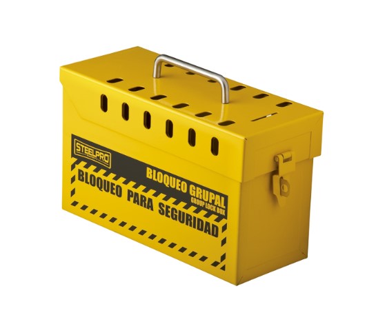 CAJA ESTACIÓN DE BLOQUEO GRUPAL AMARILLO STEELPRO