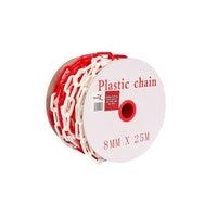 CADENA PLASTICA ROJO/BLANCO 8 mm × 25 m