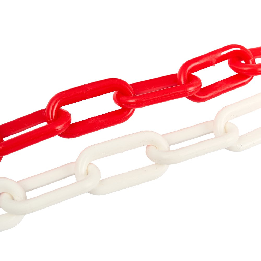 CADENA PLASTICA ROJO/BLANCO 8 mm × 25 m