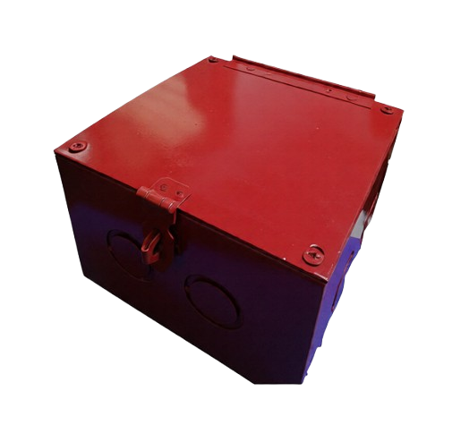 CAJA METALICA ROJA PARA CORTA CORRIENTE CON ALDABA
