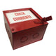 CAJA METALICA ROJA CON CORTA CORRIENTE 12-50V