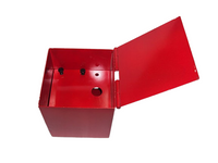 CAJA METALICA ROJA CON CORTA CORRIENTE 12-50V
